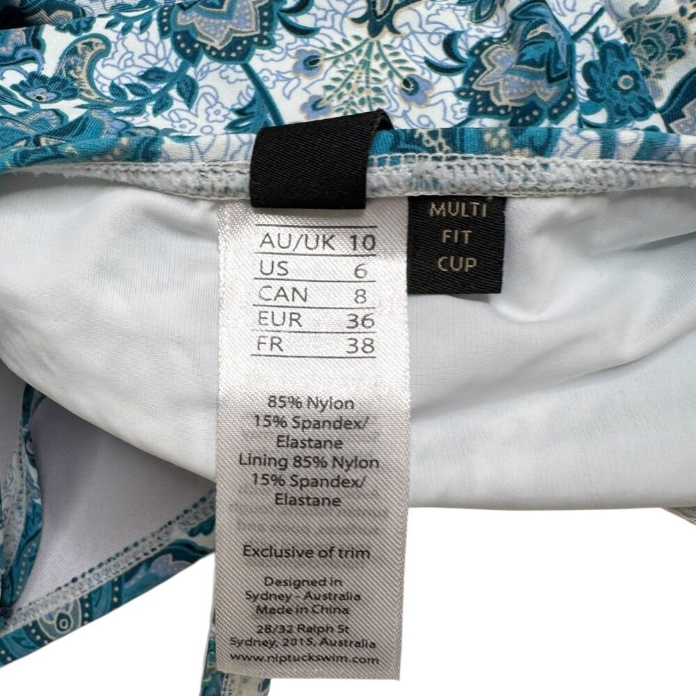 Nip Tuck Blue Paisley Joanne One-Piece Size 6 - Picture 5 of 5